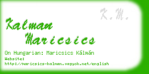 kalman maricsics business card