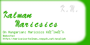 kalman maricsics business card